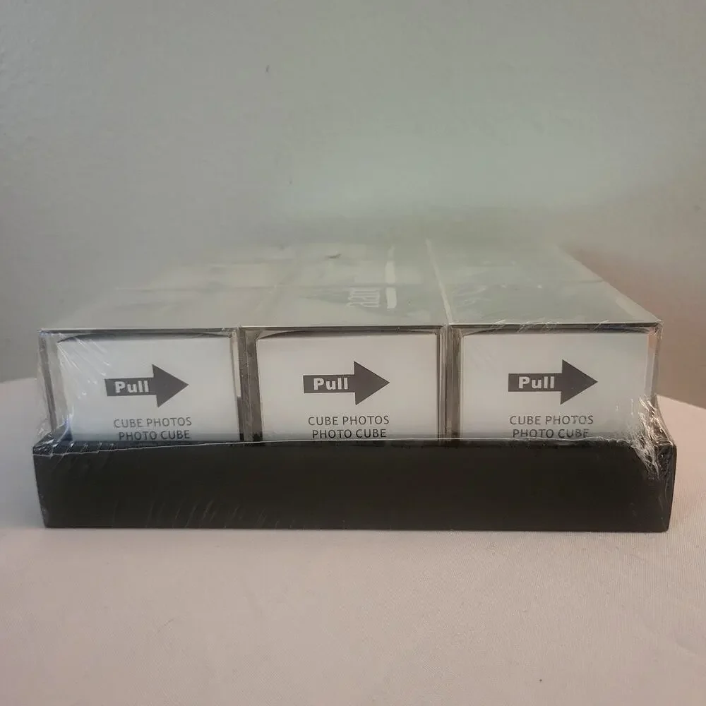 aaron brothers Santa Photo Cube Puzzle Set of 9 Clear Acrylic 2 1/4x2 1/4 in NOS